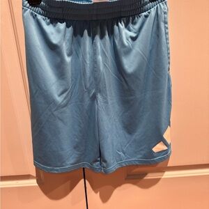 adidas Light Blue Kids Athletic Shorts with White Logo